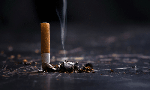 Cigarette butt on the floor